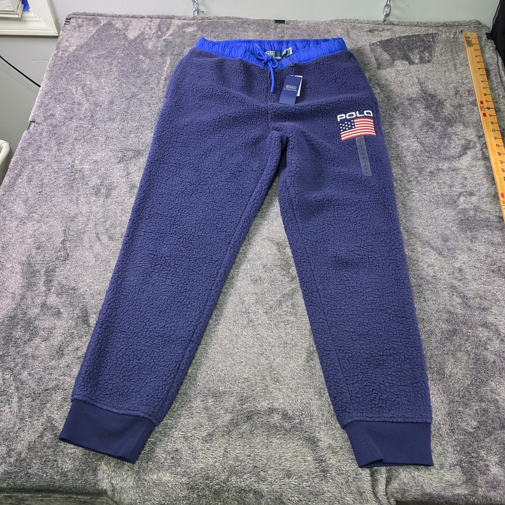 Polo Ralph Lauren USA American Flag Fleece Jogger Sweatpants Mens L Olympics